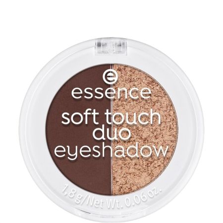Essence Soft Touch Duo Eyeshadow Sombra de ojos ofrece textura suave para un look mate y brillante especial de larga duración