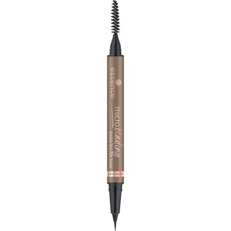 Essence Microblanding Brow Brush Liner Waterproof Delineador de cejas resistente al agua de cobertura media ofrece un look definido de forma natural