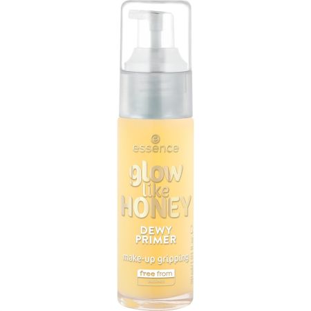 Essence Glow Like Honey Dewy Primer Prebase de maquillaje iluminadora de textura gel refresca la piel ofreciendo aspecto natural y luminoso 30 ml