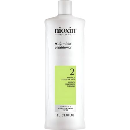 Nioxin System 2 Scalp+Hair Conditioner Acondicionador fortalecedor y voluminizador elimina sebo para cabello natural con debilitamiento avanzado