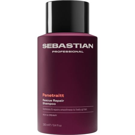 Sebastian Professional Penetraitt Rescue Repair Shampoo Champú hidratante y reparador devuelve la suavidad y el brillo para cabello dañado coloreado o estresado