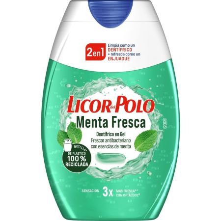 Licor Del Polo Menta Fresca Dentífrico En Gel 2en1 Pasta de dientes anticaries protege contra problemas de encías y formación de sarro con sabor a menta fresca 75 ml