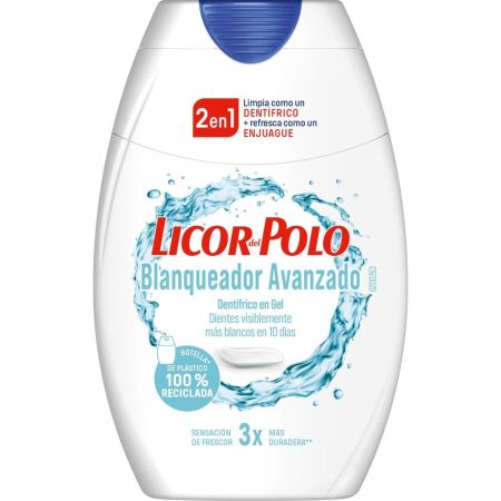 Licor Del Polo Blanqueador Avanzado Dentífrico En Gel 2en1 Pasta de dientes antimanchas y antisarro ofrece gran sensación de frescor y esmalte más blanco 75 ml