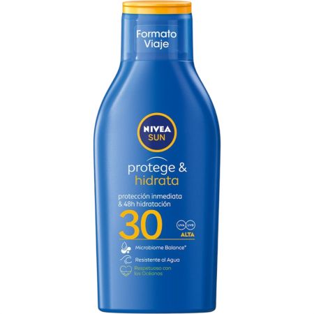 Nivea Sun Protege & Hidrata Spf 30 Leche solar corporal resistente al agua hidratante y de rápida absorción ofrece 48 horas de protección