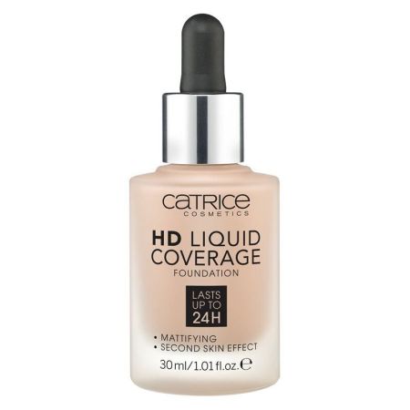 Catrice Hd Liquid Coverage Foundation Base de maquillaje textura ultraligera acabado atercipelado mate y pefecto hasta 24 horas