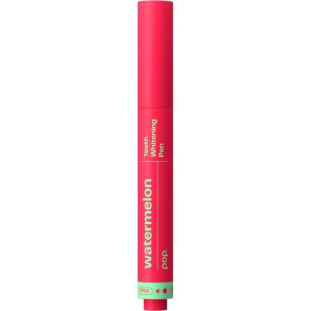 Pop. Watermelon Teeth Whitening Pen Lápiz blanqueador dental combate manchas amarillas ofreciendo hasta 8 tonos más blancos con sabor a sandía 4 ml