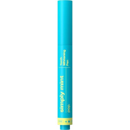Pop. Simply Mint Teeth Whitening Pen Lápiz blanqueador dental combate manchas amarillas ofreciendo hasta 8 tonos más blancos con sabor a menta 4 ml
