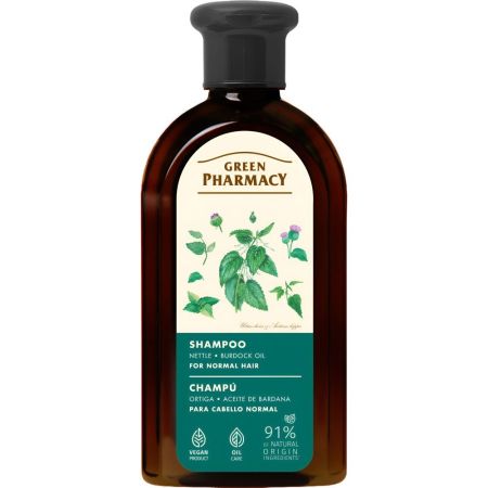 Green Pharmacy Ortiga Y Aceite De Bardana Champú Champú anticaspa previene la pérdida del cabello volviéndolo más sano y brillante 350 ml