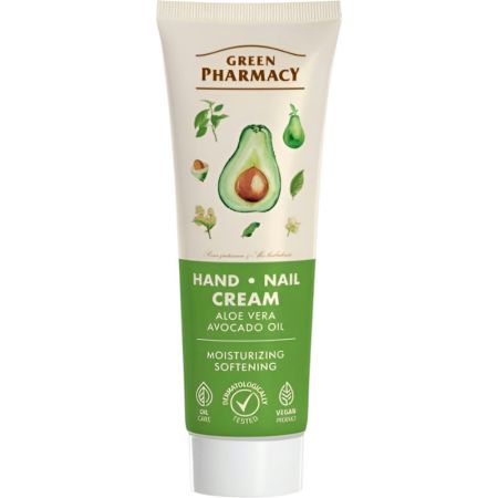 Green Pharmacy Aloe Vera Avocado Oil Hand Nail Cream Crema de manos y uñas regenera suaviza calma hidrata tonifica y fortalece 100 ml