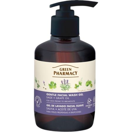 Green Pharmacy Salvia Gel De Lavado Facial Suave Gel facial limpia suavemente en profundidad elimina impurezas y calma tu piel 250 ml