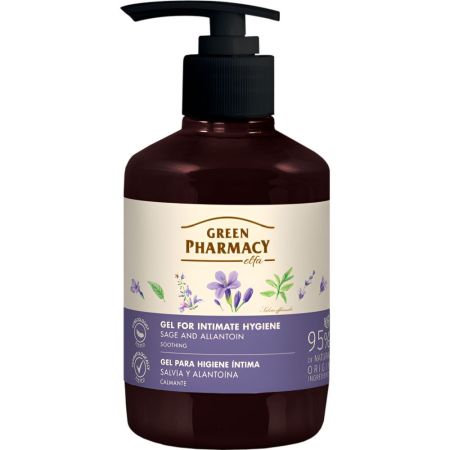 Green Pharmacy Salvia Y Alontína Gel Para Higiene Íntima Gel de higiene íntima limpia e hidrata proporcionando sensación de frescura y comodidad 370 ml