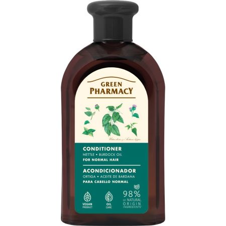 Green Pharmacy Ortiga Y Aceite De Bardana Acondicionador Acondicionador hidratante y nutritivo fortalece protegiendo de la rotura todo tipo de cabellos 300 ml