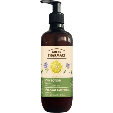 Green Pharmacy Verbena Y Aceite De Limón Dulce Bálsamo Corporal Bálsamo corporal vegano hidratante mejora la elasticidad rejuvenece y reduce celulititis 500 ml