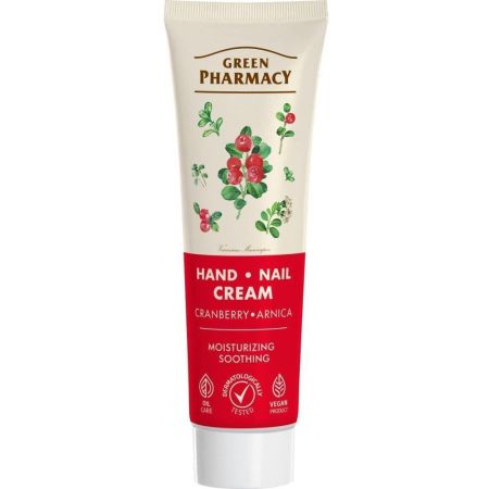 Green Pharmacy Arándano Y Árnica Crema De Manos Y Uñas Crema de manos y uñas vegana nutre previene el envejecimiento y mejora la elasticidad 100 ml