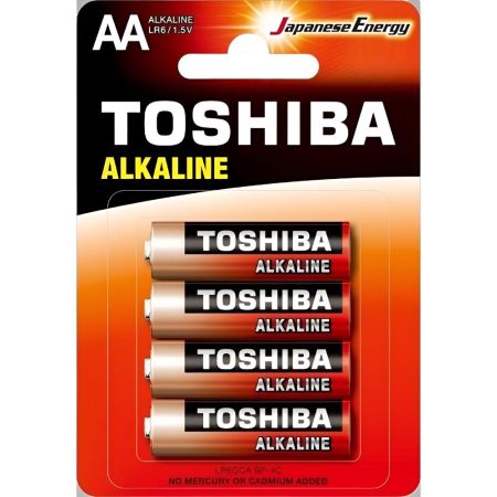 Toshiba Pilas Alkaline Aa Pilas alcalinas multiusos idóneas para dispositivos de uso cotidiano lr6/1,5v 4 uds