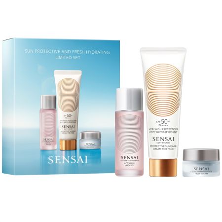 Sensai Silky Bronze Protective Suncare Cream Spf 50+ Estuche Protección solar facial antienvejecimiento 50 ml