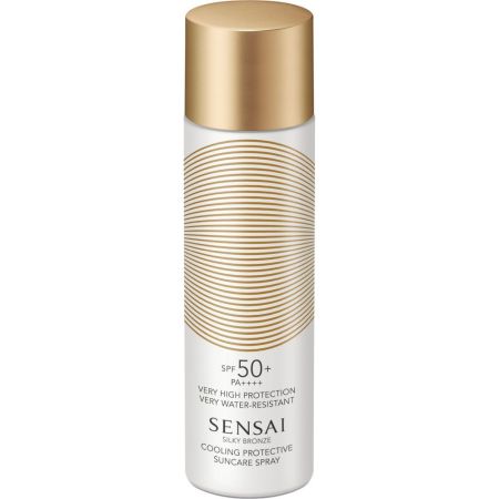Sensai Silky Bronze Cooling Protective Suncare Spray Spf 50+ Spray solar antiedad proporciona sensación refrescante con fragancia a melocotón 150 ml