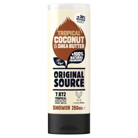 Original Source Tropical Coconut & Shea Butter Shower Gel de ducha vegano con aroma a coco y manteca de karité 250 ml