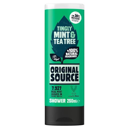 Original Source Tingly Mint & Tea Tree Shower Gel de ducha vegano refrescante con aroma a menta y árbol del té 250 ml
