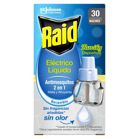 Raid Family Insecticida electrico recambio antimosquitos 30 noches