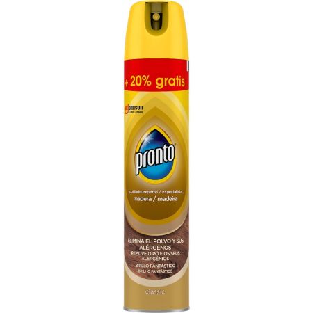 Pronto Limpiamuebles Classic Cuidado Experto Formato Especial Limpiamuebles para madera elimina el polvo y sus alérgenos 360 ml