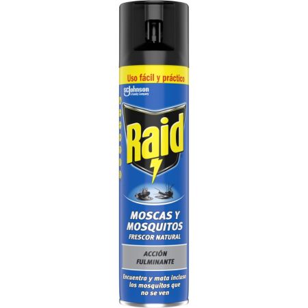 Raid Insecticida Moscas Y Mosquitos Frescor Natural Insecticida acción fulminante mata instantáneamente los insectos voladores 400 ml