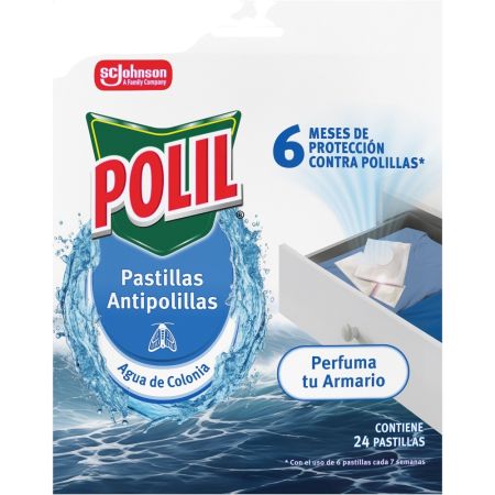 Polil Agua De Colonia Pastillas Perfumadas Pastillas antipolillas perfumadas ofrecen protección duradera hasta 6 meses en prendas y armarios 24 uds