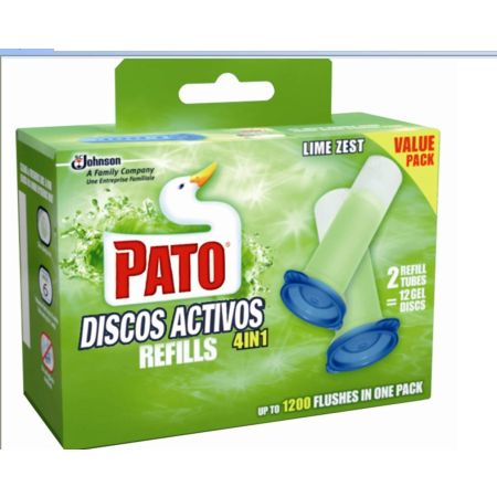 Pato Limpiador Wc Discos Activos 4 In 1 Lima Recambio Limpiador wc desinfectante con aroma a lima 12 uds