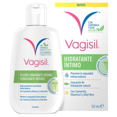 Vagisil Fluido Hidratante Íntimo Gel lubricante vaginal previene la sequedad con camomila y alore vera 50 ml