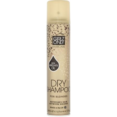 Girlz Only Dry Shampoo For Blondes Champú en seco con aceite de argán para cabello rubio 200 ml
