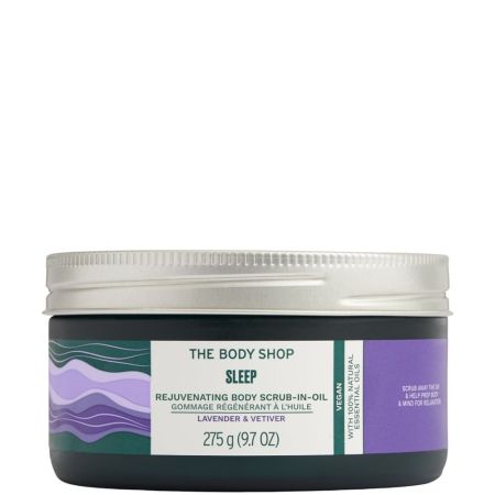 The Body Shop Sleep Rejuvenating Body Scrub-In-Oil Exfoliante corporal de sal y aceite 100% natural de lavanda y vetiver 275 gr