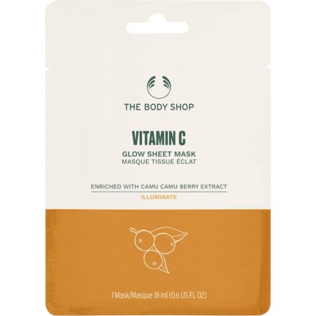 The Body Shop Vitamin C Glow Sheet Mask Illuminate Mascarilla facial iluminadora para piel brillante y radiante en 15 minutos