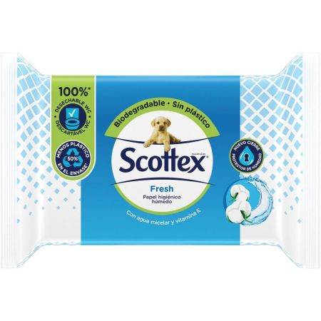 Scottex Fresh Papel Higiénico Húmedo Papel higiénico húmedo biodegradable formulado con agua micelar y vitamina e
