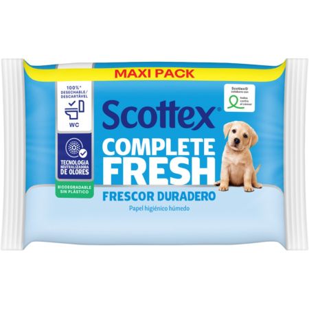 Scottex Fresh Papel Higiénico Húmedo Papel higiénico húmedo biodegradable con agua micelar y vitamina e