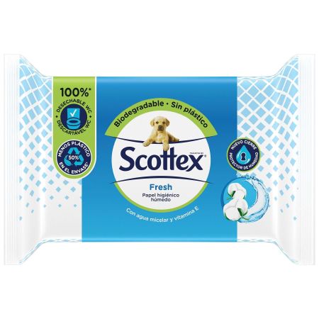 Scottex Fresh Papel Higiénico Húmedo Papel higiénico húmedo biodegradable con agua micelar y vitamina e 84 uds