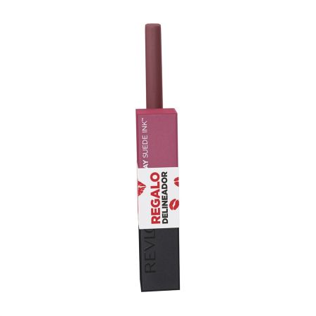Revlon Colorstay Suede Ink+Longwear Lip Liner Gratis Pakc barra de labios vegana acabado mate intenso hasta 8 horas de duración y perfilador de labios color intenso y duradero no transfiere