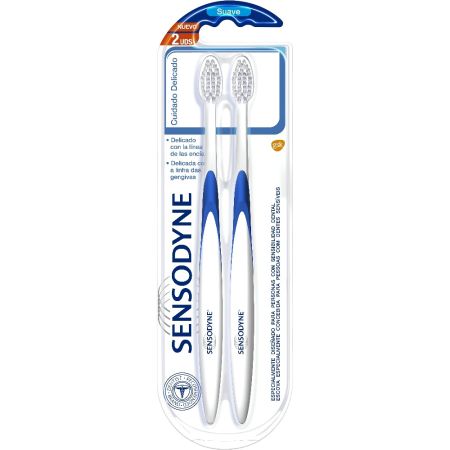 Sensodyne Cepillo Dental Suave Duplo Cepillo de dientes limpia con suavidad sin dañar las encías 2 uds
