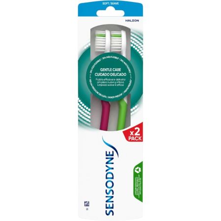 Sensodyne Cepillo Dental Suave Duplo Cepillo de dientes limpia con suavidad sin dañar las encías 2 uds