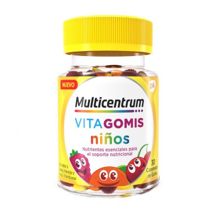 Multicentrum Complemento Alimenticio Vita Gomis Niños Caramelos de goma con vitaminas y minerales esenciales para los niños 30 uds