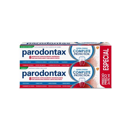 Parodontax Complete Protection Extra Fresh Pasta Dentífrica Duplo Pasta de dientes para encías sanas y dientes fuertes 2x75 ml