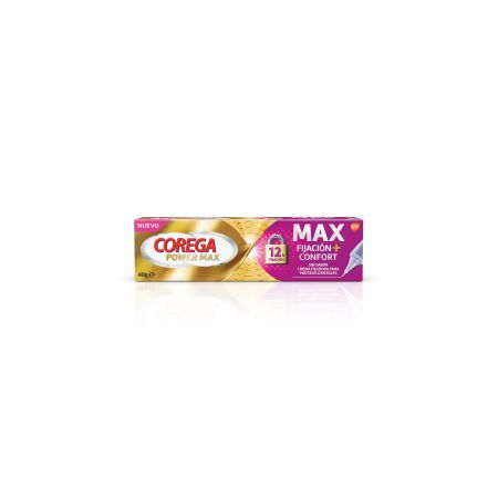 Corega Power Max Max Fijación + Confort Crema Fijadora Crema fijadora sin sabor para prótesis dentales máxima fijación 40 gr