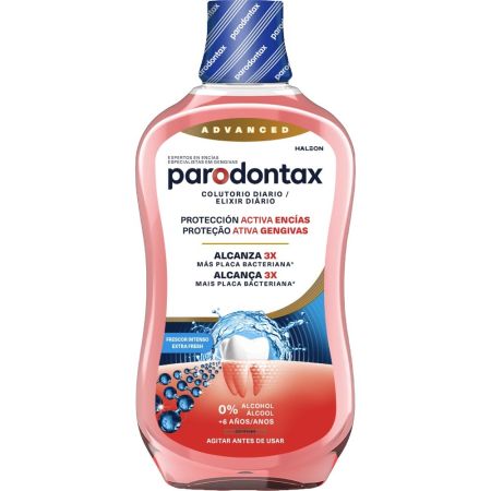 Parodontax Advanced Cuidado De Encías Frescor Intenso Colutorio Diario Enjuague bucal 0% alcohol cuidado activo de encías y dientes 500 ml