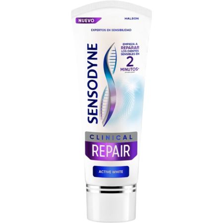 Sensodyne Dentífrico Clinical Repair Active White Pasta de dientes blanqueadora limpia profundamente ofreciendo un alivio de la sensibilidad dental 75 ml