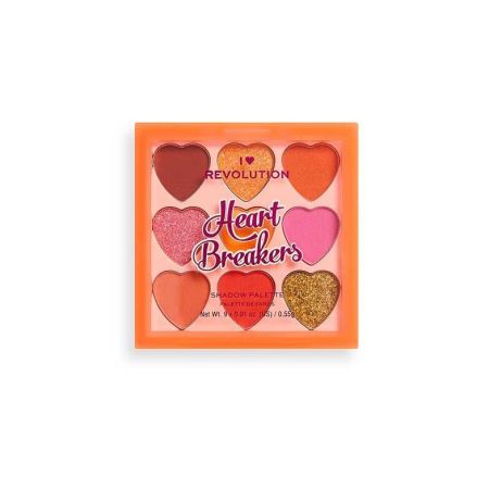 Revolution I Heart Revolution Heart Breakers Shadow Palette Paleta de sombras de ojos en corazón con acabado mate y metálicas 9 tonos