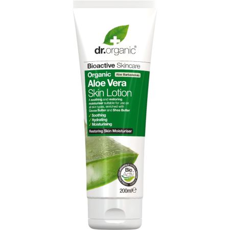 Dr.Organic Bioactive Skincare Organic Aloe Vera Skin Lotion Loción corporal vegana hidrata calma y repara con aloe vera 200 ml