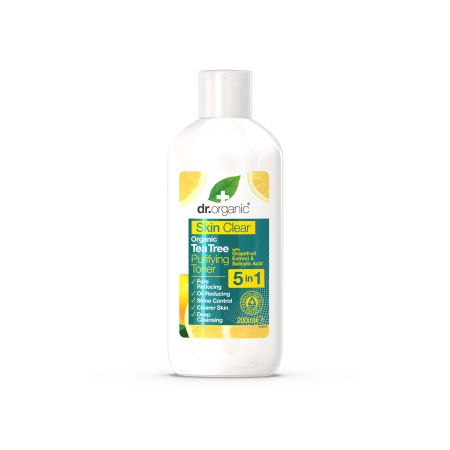 Dr.Organic Skin Clear Organic Tea Tree Purifying Toner 5 In 1 Tónico vegano purificante piel profundamente limpia y equilibrada 200 ml