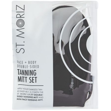 St.Moriz Face + Body Double-Sided Tanning Mitt Set Set de guantes autobronceadores de terciopelo corporal y facial  de doble cara 2 uds