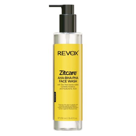 Revox Zitcare Aha-Bha-Pha Face Wash Limpiador en profundidad proporciona exfoliación suave para piel más suave y luminosa 250 ml