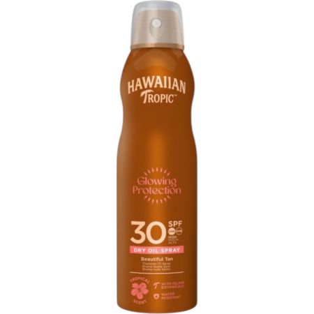 Hawaiian Tropic Glowing Protection Dry Oil Spf 30+After Sun Aloe Vera Gratis Pack regalo de protección solar resistente al agua para cuidarte antes y después del sol