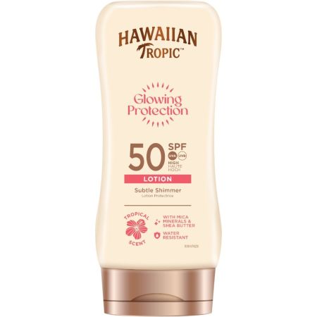 Hawaiian Tropic Glowing Protection Lotion Spf 50 Loción solar corporal de textura ultraligera y no grasa resistente para una piel radiante 170 ml